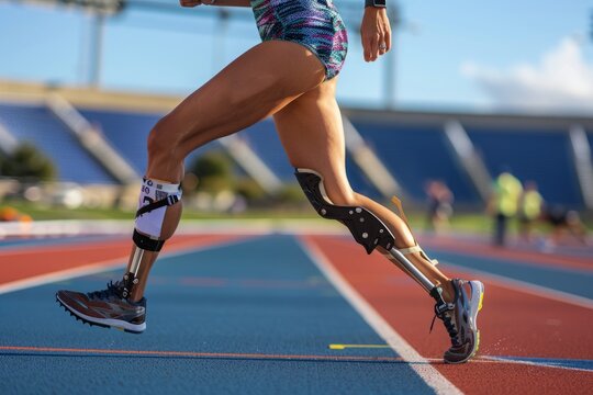 Athlete with Prosthetics on Track