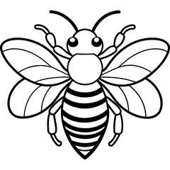           Asian giant hornet bee vector illustration.
