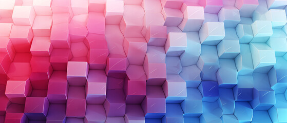 Smooth Gradient Cubes in Pink and Blue Tones