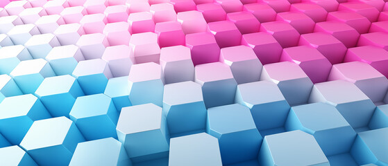 Soft Pastel 3D Geometric Hexagonal Pattern Background