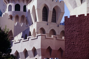 Detail view of Excalibur Hotel and Casino in Las Vegas during 1990s

