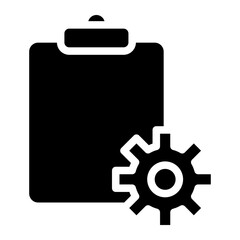 Checklist with gear vector icon