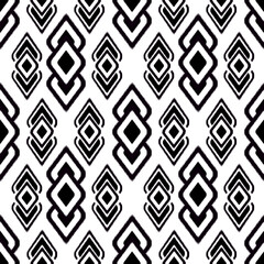 Black motif ethnic ikat seamless pattern. Print striped ornament floral. Fabric pattern for silk.