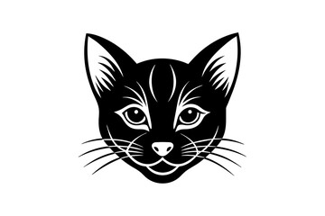 cat head  silhouette vector art illustration