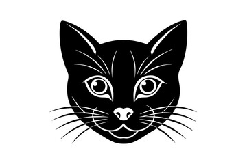 cat head  silhouette vector art illustration