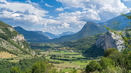 Majestic Valley With Mountain Backdrop