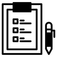 Checklist with pencil vector icon