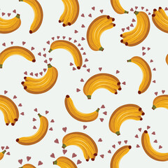 banana seamless pattern in flat vector
