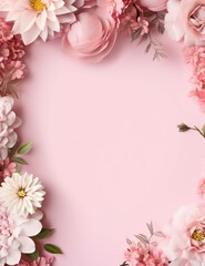 Fototapeta na wymiar Elegant Pink Floral Background for Wedding, Baby Shower, Women's Health & Beauty Product Promos