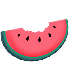 Bite watermelon
