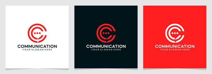 Letter C Communication Logo Vector Element , Initial C Logo Template