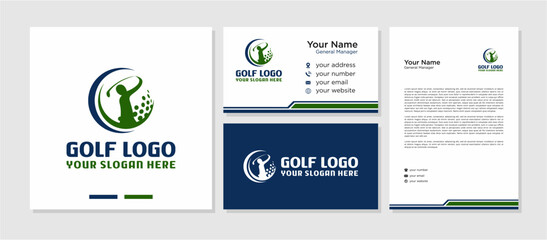 Modern Golf Logo Vector Element , Sport Golf Logo Vector , Business Card and Letterhead