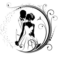 A vector portrayal of love's embrace, capturing the essence of couples, weddings, and marriage. Meticulously crafted with Adobe Illustrator, perfect for adding heartfelt realism to your designs