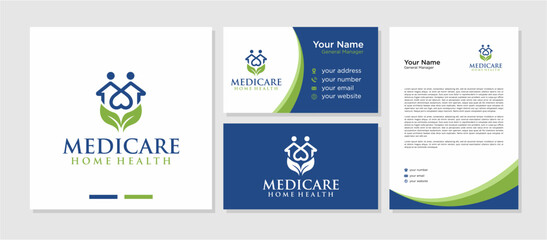 Medical Care Logo Vector , with Business Card and Letterhead