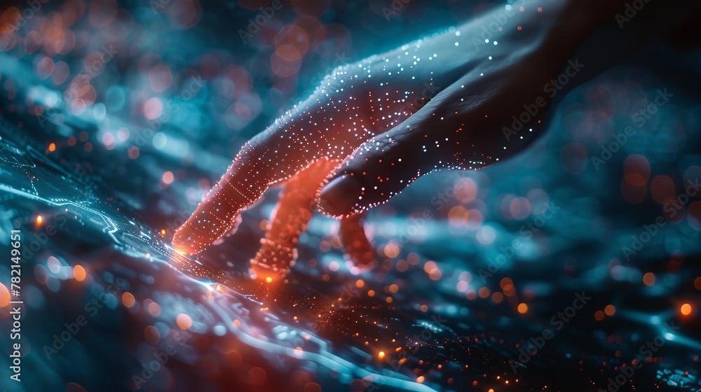 Poster World of virtual touch with global data and technology exchange.