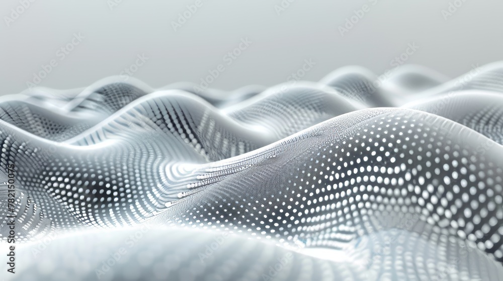 Poster The background is a wave light technology texture with white dots. Abstract digital concept for big data. 3d rendering of the scene.