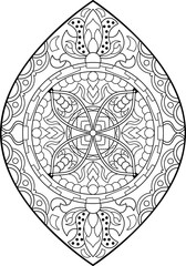 Mandala. Ethnic round ornament for Henna, tattoos, decorations.
Coloring book page.Vector illustration.