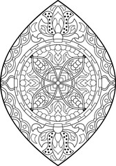 Mandala. Ethnic round ornament for Henna, tattoos, decorations.
Coloring book page.Vector illustration.