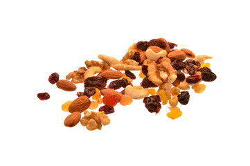 dried fruits isolated on white background