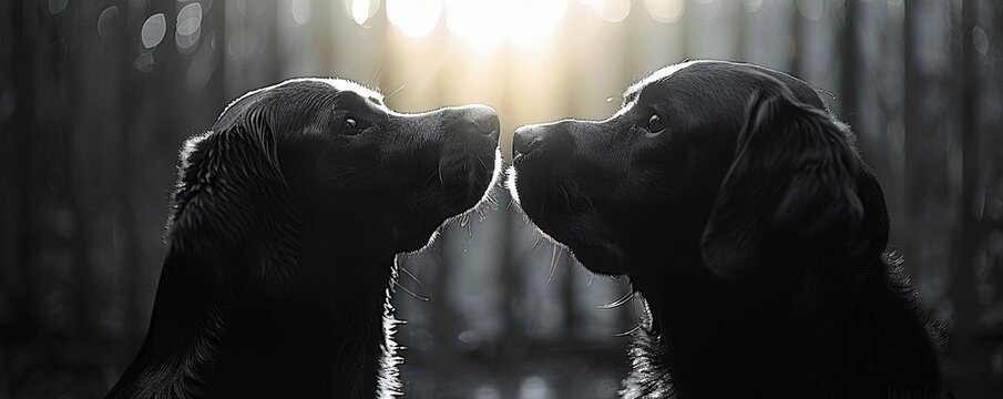 Canine silhouette, loyalty and friendship captured in a single shadow