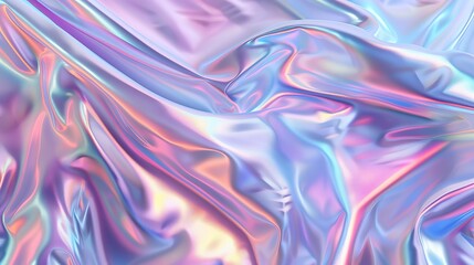 Beautiful fashion smooth elegant holographic glossy cloth. Abstract 3D art background.