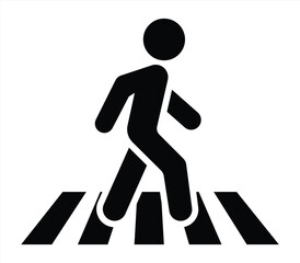 pedestrian crossing flat icon, zebra crossing. cross walk vector icon for web design isolated on white background