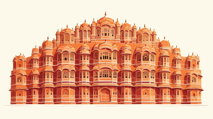 Sketch of Hawa Mahal Jaipur rajasthan India in vect