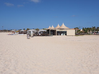 Sunbathing on beach at Atlantic Ocean at Sal island in Cape Verde