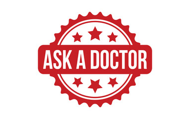 Ask a Doctor rubber grunge stamp seal vector