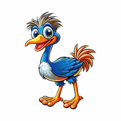 Obraz premium A Cartoon Style Funny Ostrich. Best for Story Book and T-Shirt Design
