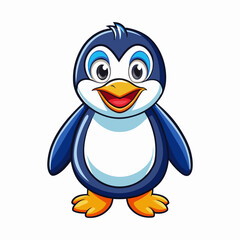 Obraz premium A Cartoon Style Happy Penguin. Best for Story Book and T-Shirt Design