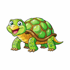 Obraz premium A Cartoon Style Happy Tortoise. Best for Story Book and T-Shirt Design