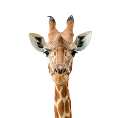 A curious giraffe observing the camera