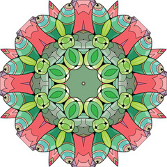Colorful cute Mandala. Decorative unusual round ornaments. - 782158658