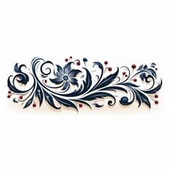 Decorative Floral Design on White Background