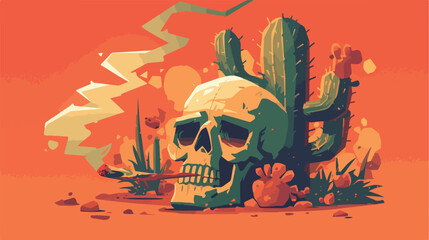 Skull vector image illustration with background cac