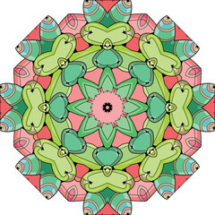 Colorful cute Mandala. Decorative unusual round ornaments. - 782159478