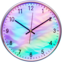 holographic clock isolated on white or transparent background,transparency