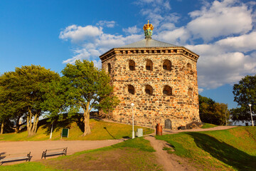 Fototapeta na wymiar Redoubt Skansen Kronan, Crown Sconce, on Risasberget hill in Haga district of Gothenburg, Sweden