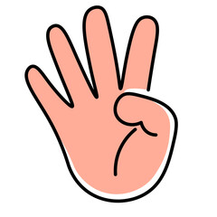 isolated colored linear icon hand gesture in doodle style in vector. icon template for app logo sticker poster print design