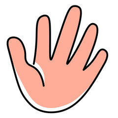 isolated colored linear icon hand gesture in doodle style in vector. icon template for app logo sticker poster print design