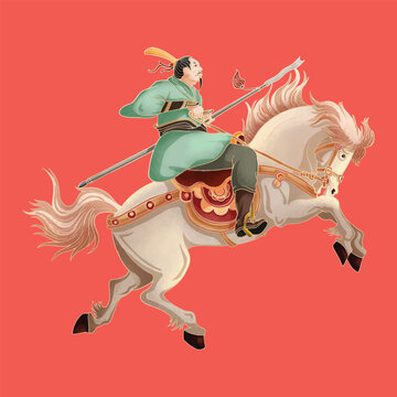 Ancient Chinese people rode handsome horses