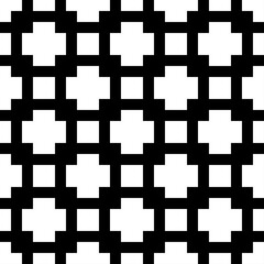 Seamless pattern. Squares, crosses wallpaper. Ethnic motif. Tiles, plusses backdrop. Geometric background. Mosaic illustration. Checks, figures ornament. Digital paper, textile print, abstract vector.