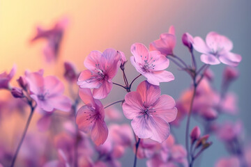 Serene Pink Blossoms at Twilight - Nature's Tranquil Beauty