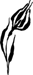 Grunge Dry Brush Ink Wild Flower - 782163868