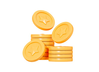 3D Golden Stack Coins. Money and finance concept. Cartoon creative design icon. 3D Vector Object © accogliente