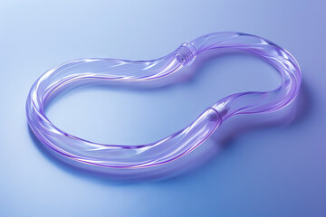 Abstract Purple Glass Infinity Symbol on Blue Background