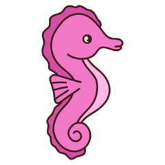 seahorse vector illustration. animal marine cartoon