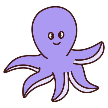 Octopus vector illustration. Animal ocean character 