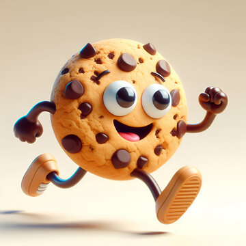 personaje de caricatura con forma de Galleta con un estilo vibrante, texturas suaves y sombreado detallado, con cabello y ropa distintivos y el rostro visible